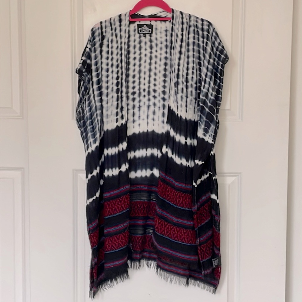 Angie Tie Dye Kimono Wrap One Size Bohemian - Picture 4 of 7
